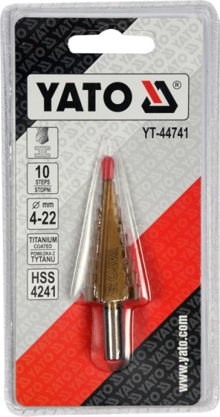 WIERTŁO STOPNIOWE 4-22MM YATO