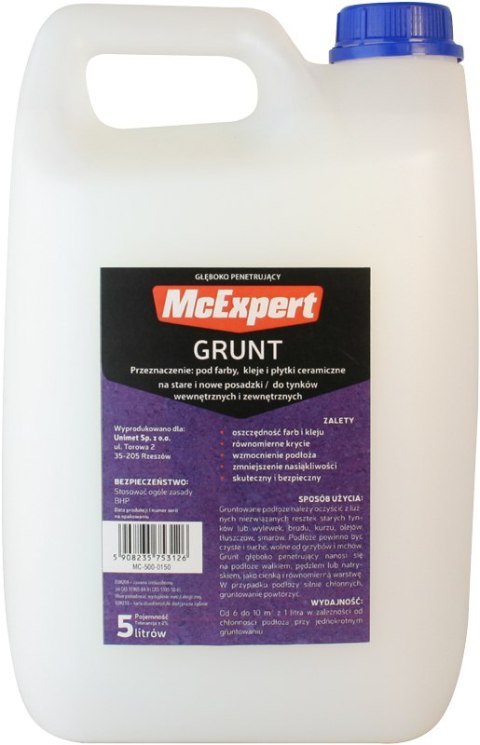 GRUNT GŁĘBOKOPENETRUJĄCY 5L MC EXPERT GRUNT GŁĘBOKOPENETRUJĄCY 5L MC EXPERT