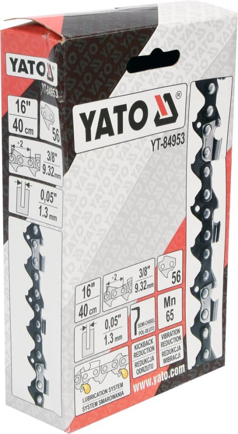 ŁAŃCUCH TNĄCY DO PILARKI 16'' 3/8' 1.3MM 56Z YATO ŁAŃCUCH TNĄCY DO PILARKI 16'' 3/8' 1.3MM 56Z YATO