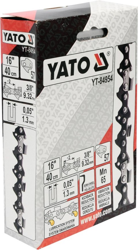 ŁAŃCUCH TNĄCY DO PILARKI 16'' 3/8' 1.3MM 57Z YATO ŁAŃCUCH TNĄCY DO PILARKI 16'' 3/8' 1.3MM 57Z YATO