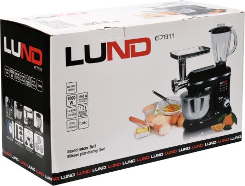 MIKSER PLANETARNY 3W1 1000W 4.5L CZARNY LUND MIKSER PLANETARNY 3W1 1000W 4.5L CZARNY LUND
