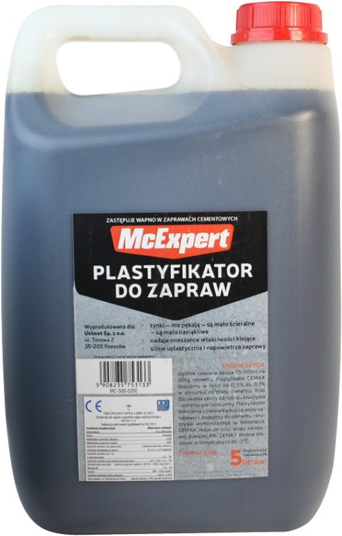 PLASTYFIKATOR DO ZAPRAW ZASTĘPUJĄCY WAPNO 5L MC EXPERT PLASTYFIKATOR DO ZAPRAW ZASTĘPUJĄCY WAPNO 5L MC EXPERT