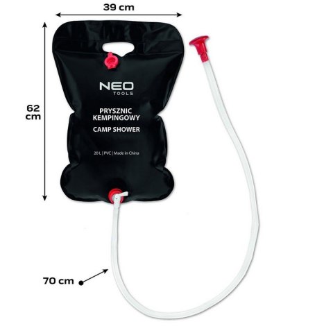PRYSZNIC KEMPINGOWY 20L. NEO PRYSZNIC KEMPINGOWY 20L. NEO