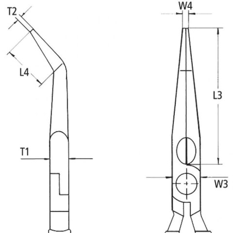 SZCZYPCE IZOLOWANE WYDŁUŻONE WYGIĘTE TNĄCE PÓŁOKRĄGŁE 200MM KNIPEX