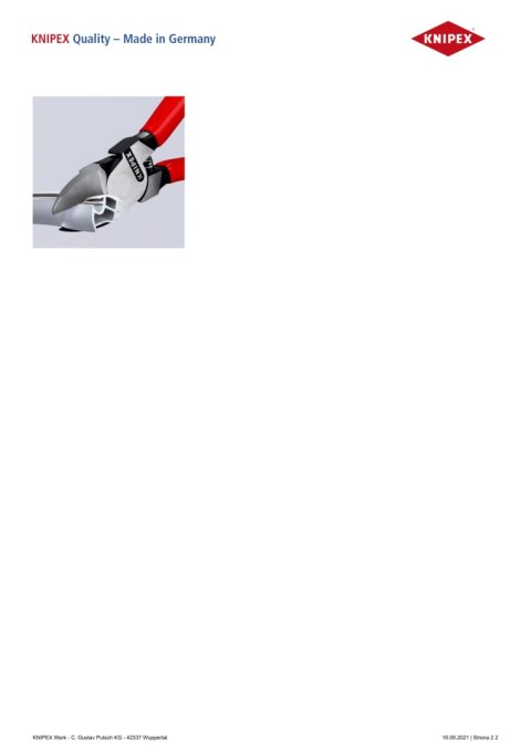 SZCZYPCE TNĄCE BOCZNE DO TWORZYWA SZTUCZNEGO 45 ° 160MM KNIPEX SZCZYPCE TNĄCE BOCZNE DO TWORZYWA SZTUCZNEGO 45 ° 160MM KNIPEX