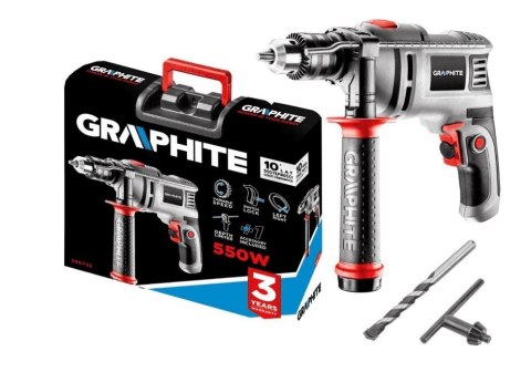 WIERTARKA UDAROWA 550W UCHWYT KLUCZYKOWY 13 MM OBROTY 0-3000 GRAPHITE WIERTARKA UDAROWA 550W UCHWYT KLUCZYKOWY 13 MM OBROTY 0-3000 GRAPHITE