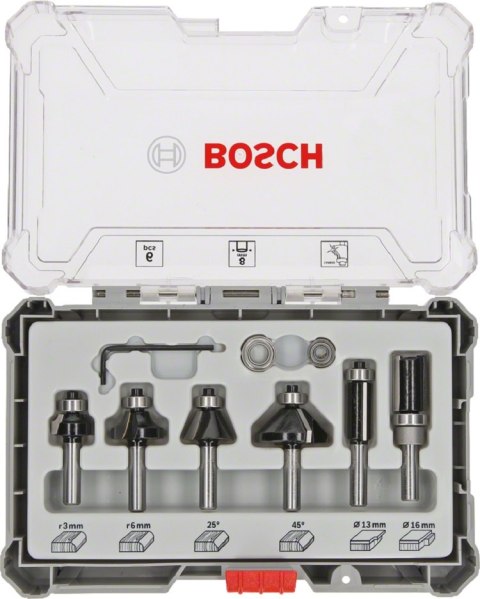 ZESTAW FREZÓW 6 SZT. TRIM&EDGING UCHWYT 8MM BOSCH ZESTAW FREZÓW 6 SZT. TRIM&EDGING UCHWYT 8MM BOSCH
