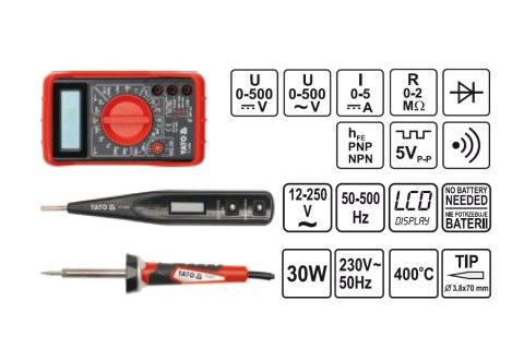 ZESTAW NARZĘDZI DLA ELEKTRYKÓW 68 CZĘŚCI YATO ZESTAW NARZĘDZI DLA ELEKTRYKÓW 68 CZĘŚCI YATO