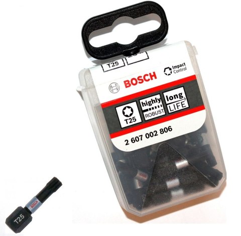 BIT, GROT, KOŃCÓWKA T25 25MM IMP 25PCS BOSCH BIT, GROT, KOŃCÓWKA T25 25MM IMP 25PCS BOSCH